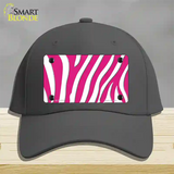 Hot Pink White Zebra Novelty License Plate Hat Cotton / Charcoal