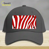 Red White Zebra Novelty License Plate Hat Cotton / Charcoal