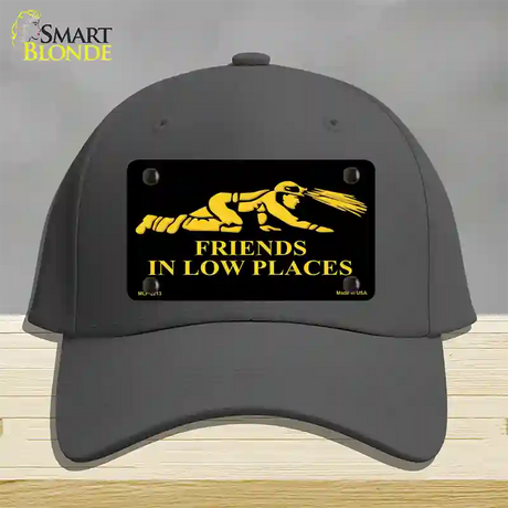 Miners Friends In Low Places Novelty License Plate Hat Cotton / Charcoal