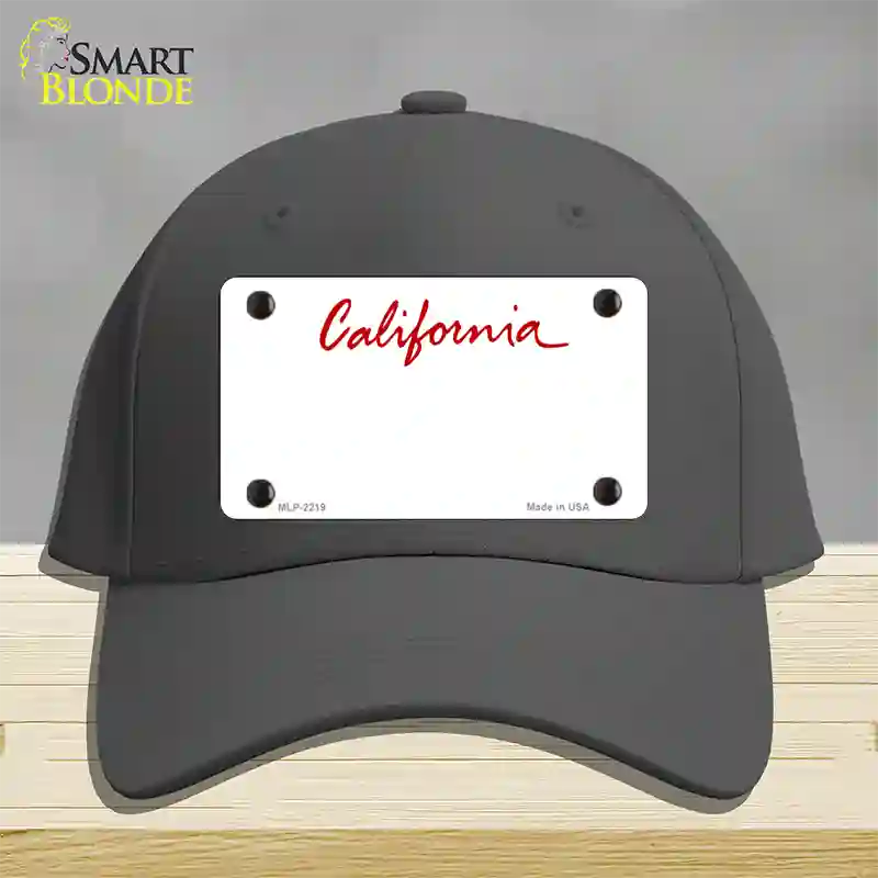 California State Blank Novelty License Plate Hat Cotton / Charcoal