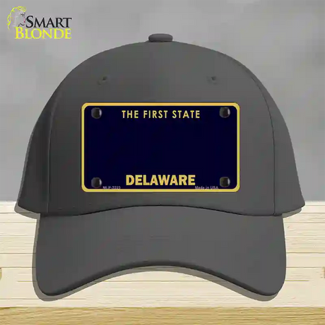 Delaware State Blank Novelty License Plate Hat Cotton / Charcoal