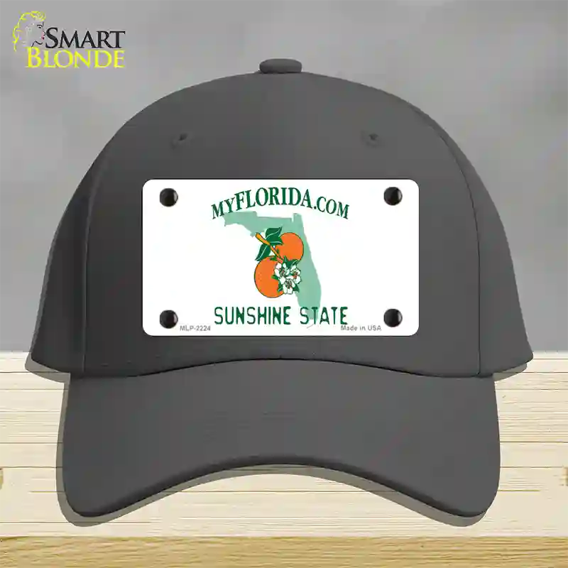 Florida State Blank Novelty License Plate Hat Cotton / Charcoal