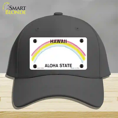 Hawaii State Blank Novelty License Plate Hat Cotton / Charcoal