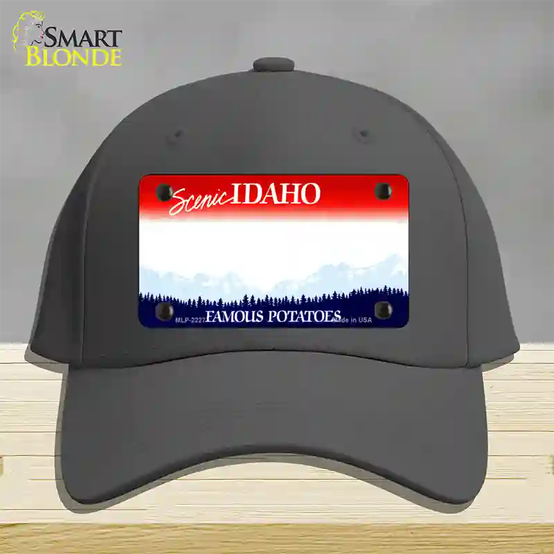 Idaho State Blank Novelty License Plate Hat Cotton / Charcoal