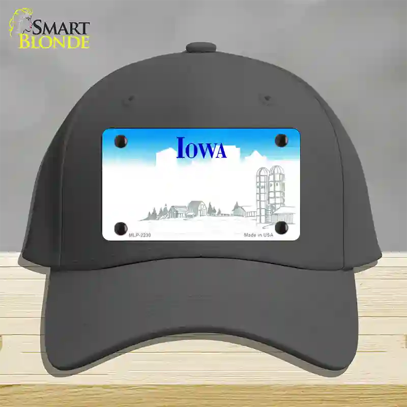 Iowa State Blank Novelty License Plate Hat Cotton / Charcoal