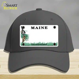 Maine State Blank Novelty License Plate Hat Cotton / Charcoal