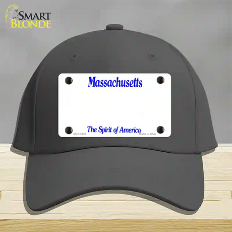 Massachusetts State Blank Novelty License Plate Hat Cotton / Charcoal