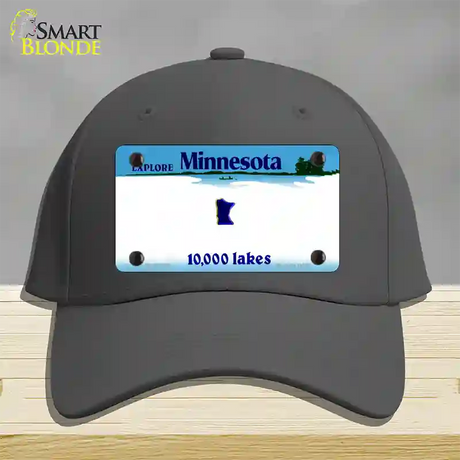 Minnesota State Blank Novelty License Plate Hat Cotton / Charcoal