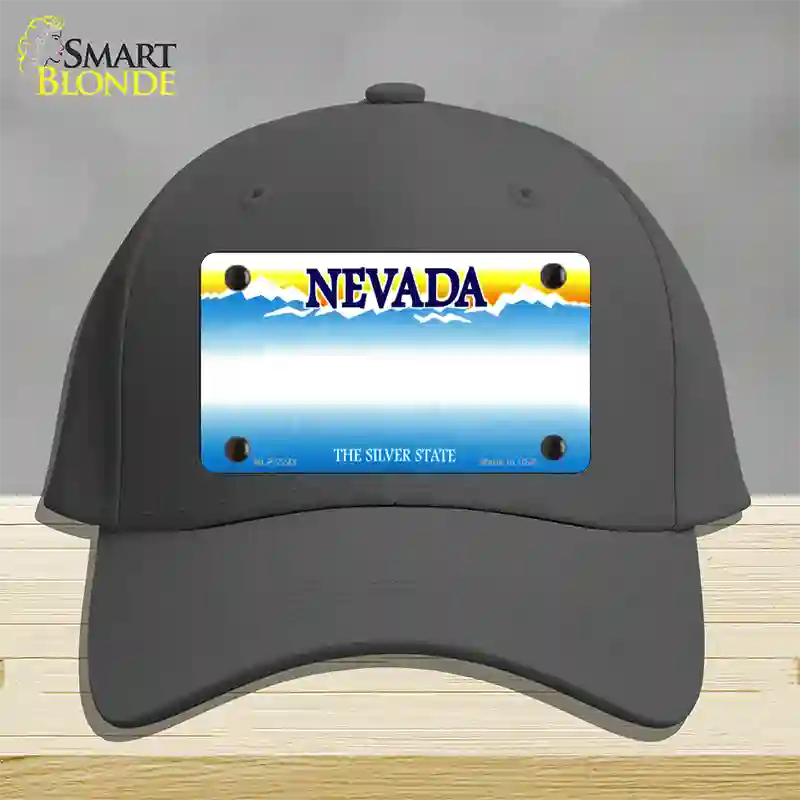 Nevada State Blank Novelty License Plate Hat Cotton / Charcoal