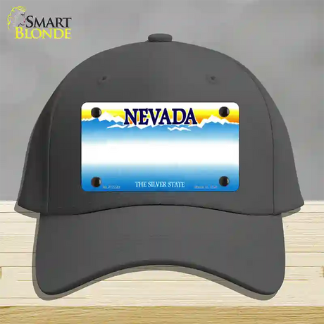 Nevada State Blank Novelty License Plate Hat Cotton / Charcoal