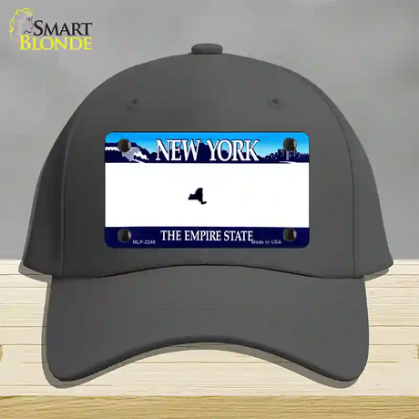 New York State State Blank Novelty License Plate Hat Cotton / Charcoal