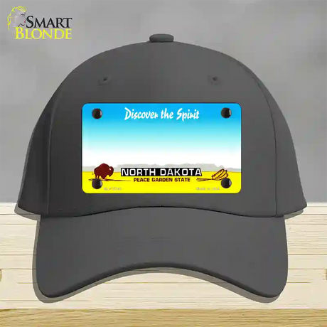 North Dakota State Blank Novelty License Plate Hat Cotton / Charcoal