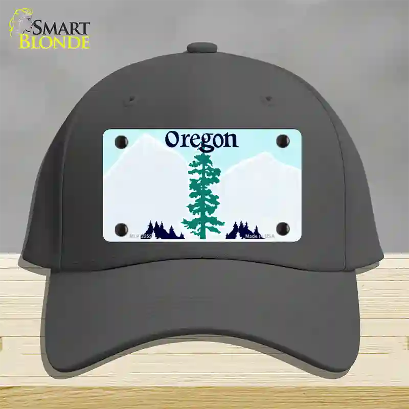 Oregon State Blank Novelty License Plate Hat Cotton / Charcoal