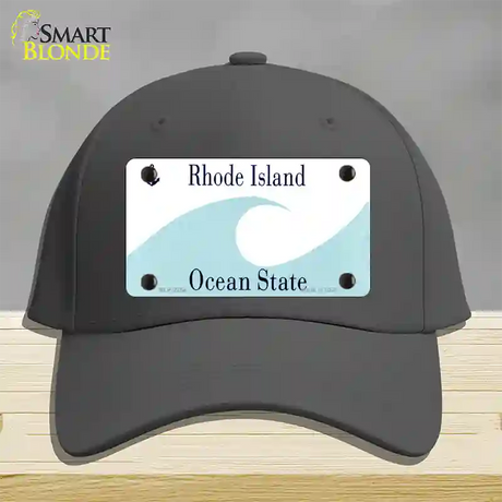 Rhode Island State Blank Novelty License Plate Hat Cotton / Charcoal