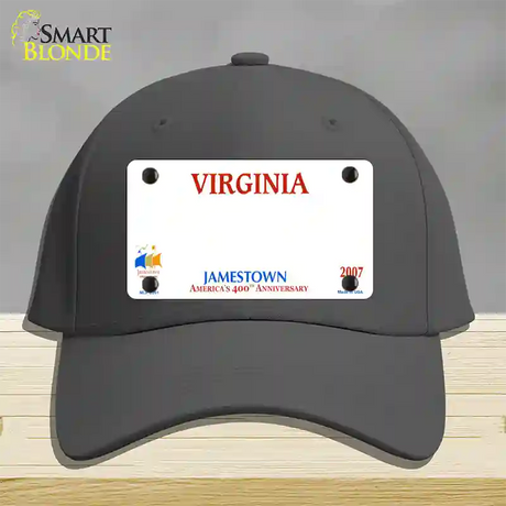 Virginia State Blank Novelty License Plate Hat Cotton / Charcoal