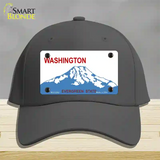 Washington State Blank Novelty License Plate Hat Cotton / Charcoal