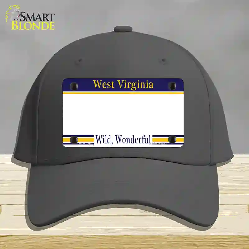 West Virginia State Blank Novelty License Plate Hat Cotton / Charcoal