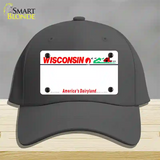 Wisconsin State Blank Novelty License Plate Hat Cotton / Charcoal