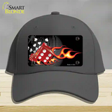 Fire Dice Flame Novelty License Plate Hat Cotton / Charcoal