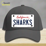 Sharks California State Novelty License Plate Hat Cotton / Charcoal