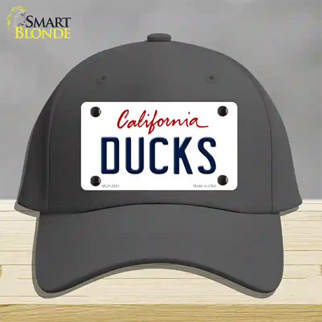 Ducks California State Novelty License Plate Hat Cotton / Charcoal