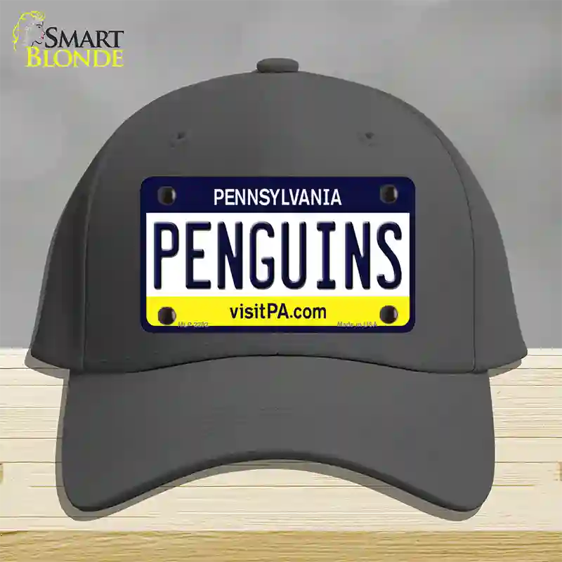 Penguins Pennsylvania State Novelty License Plate Hat Cotton / Charcoal