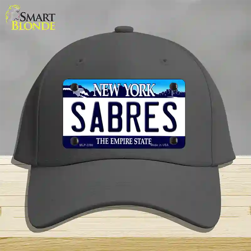 Sabres New York State Novelty License Plate Hat Cotton / Charcoal