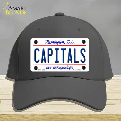 Capitals Washington DC State Novelty License Plate Hat Cotton / Charcoal