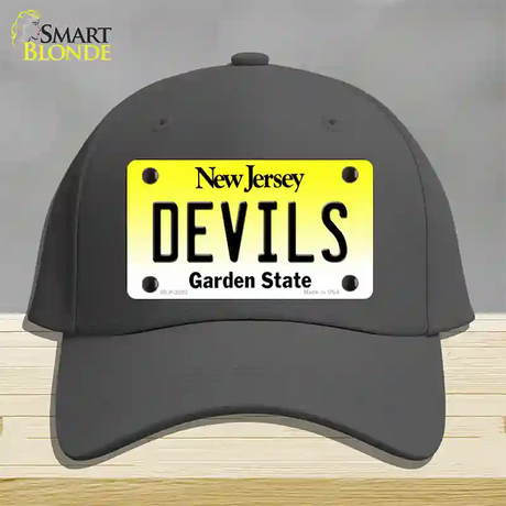 Devils New Jersey State Novelty License Plate Hat Cotton / Charcoal