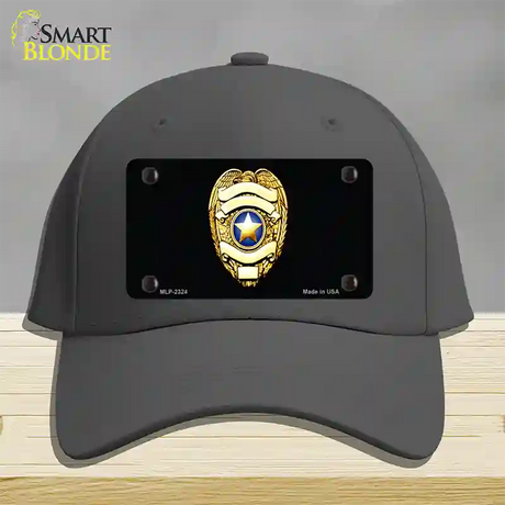 Police Badge Novelty License Plate Hat Cotton / Charcoal