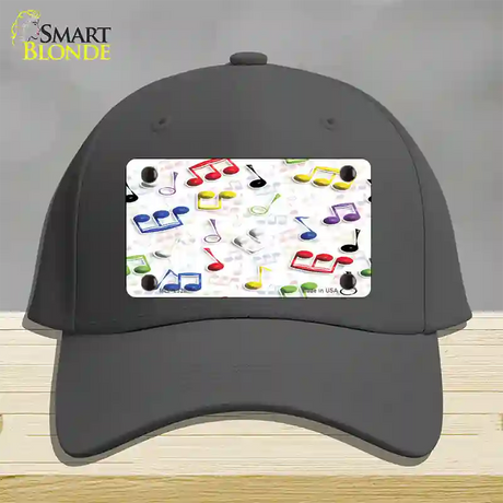 Musical Notes Multi-Color Novelty License Plate Hat Cotton / Charcoal