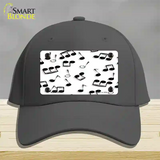 Musical Notes Black White Novelty License Plate Hat Cotton / Charcoal