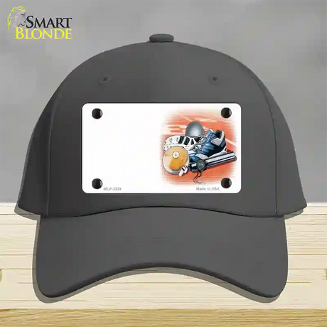 Track And Field Offset Novelty License Plate Hat Cotton / Charcoal