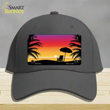 Sunset Beach Novelty License Plate Hat Cotton / Charcoal