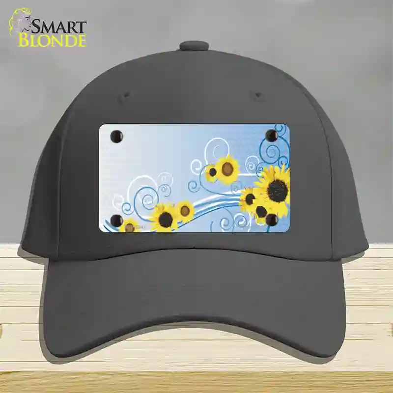 Sunflowers Novelty License Plate Hat Cotton / Charcoal