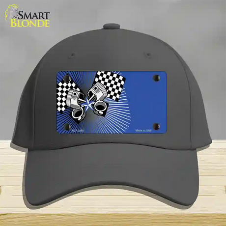 Racing Pistons Offset Novelty License Plate Hat Cotton / Charcoal