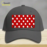 White Polka Dots Red Novelty License Plate Hat Cotton / Charcoal