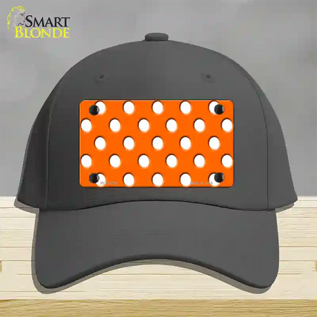 White Polka Dots Orange Novelty License Plate Hat Cotton / Charcoal