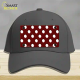 White Polka Dots Burgundy Novelty License Plate Hat Cotton / Charcoal