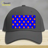 Orange Polka Dots Royal Blue Novelty License Plate Hat Cotton / Charcoal