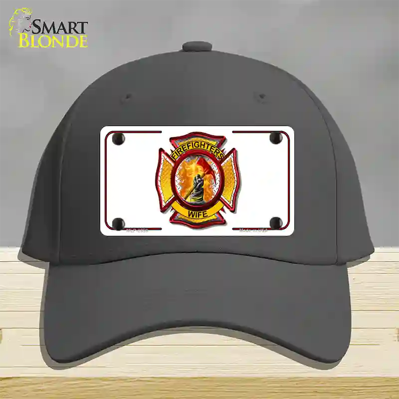 Firefighters Wife Novelty License Plate Hat Cotton / Charcoal