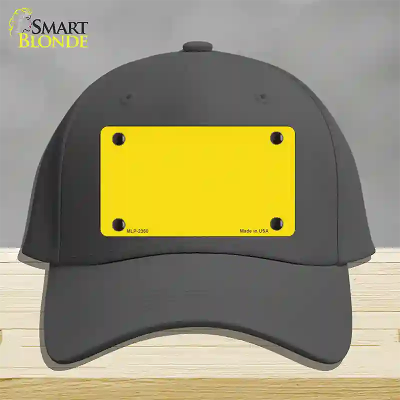 Yellow Solid Novelty License Plate Hat Cotton / Charcoal