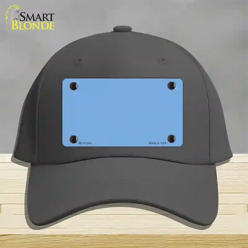 Baby Blue Solid Novelty License Plate Hat Cotton / Charcoal