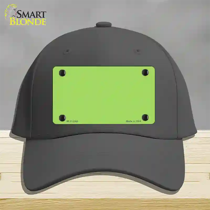 Lime Green Solid Novelty License Plate Hat Cotton / Charcoal