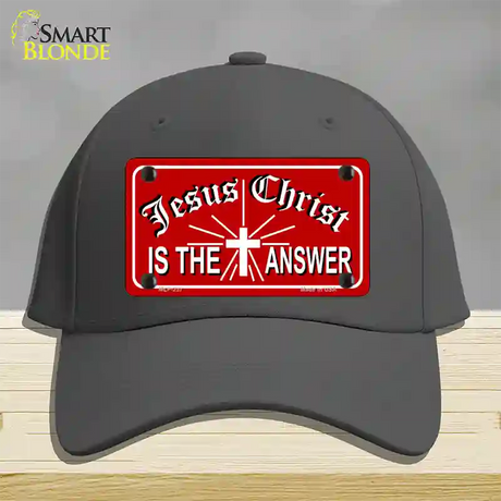 Jesus Christ Is The Answer Novelty License Plate Hat Cotton / Charcoal