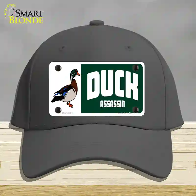 Duck Assassin Novelty License Plate Hat Cotton / Charcoal