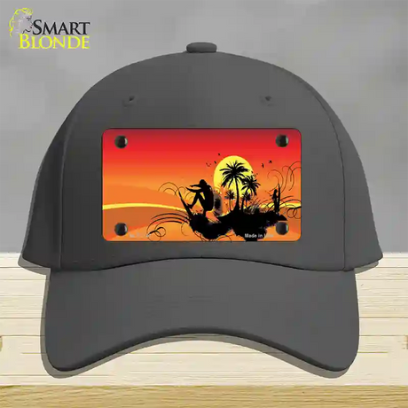 Sunset Surfer Novelty License Plate Hat Cotton / Charcoal