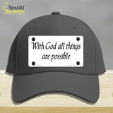 All Things Possible Novelty License Plate Hat Cotton / Charcoal