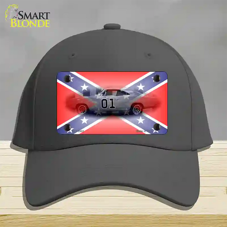 Confederate Flag Charger Novelty License Plate Hat Cotton / Charcoal