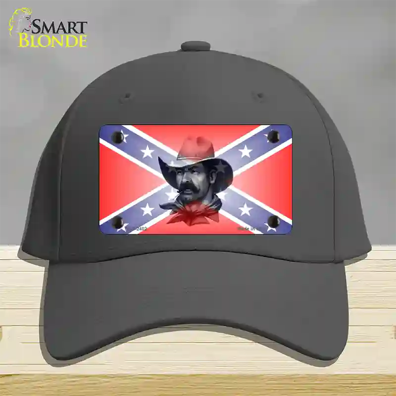 Confederate Flag Cowboy Novelty License Plate Hat Cotton / Charcoal